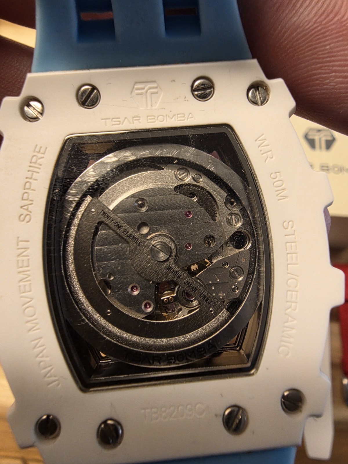 Tsar Bomba TB8209C Automatic Skeleton Sapphire Crystal Ceramic Watch Full Set