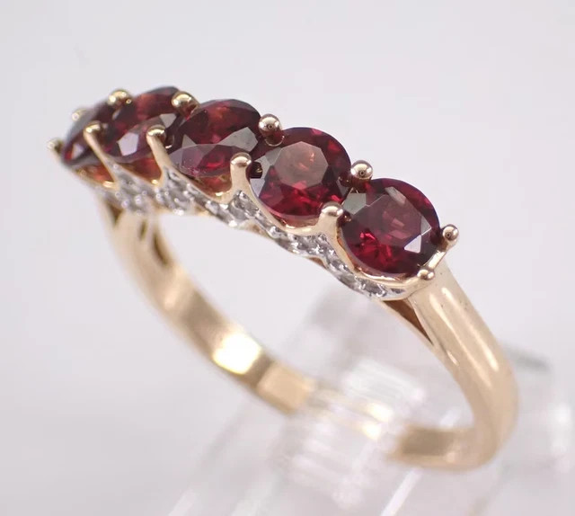 2Ct Round Cut Lab-Created Garnet Engagement Wedding Ring 14k Yellow Gold Plated