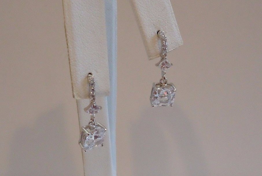 925 STERLING SILVER EARRINGS DANGLING POST STUD / DIMENSION 22MM BY 7MM