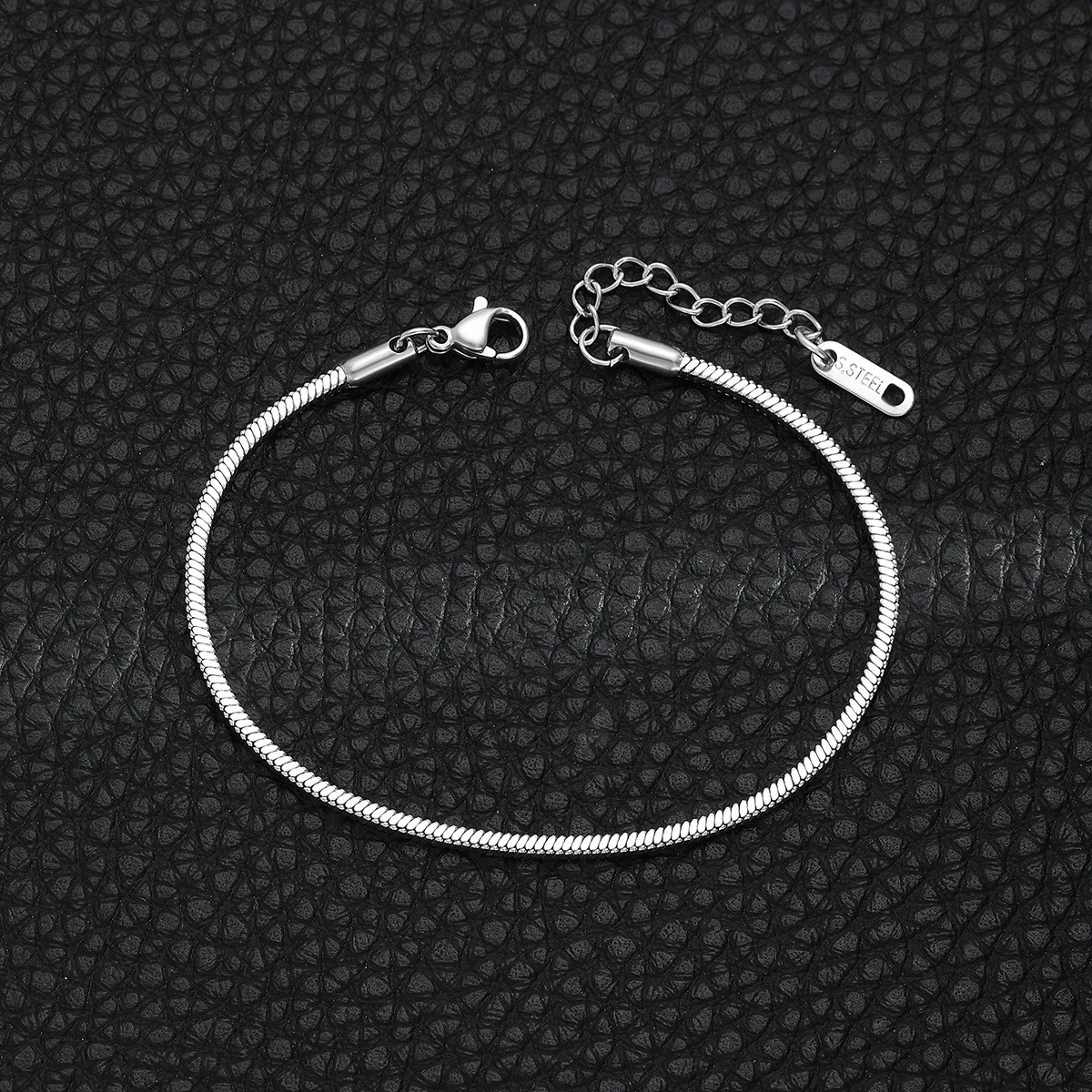 Bracelet Silver Stainles Square Snake Bone Chain Titanium Steel Men Retro Trendy