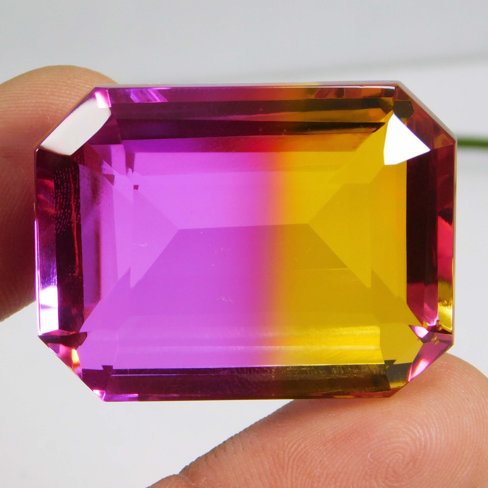 Natural 99.20 Ct Brazilian Watermelon Tourmaline Emerald Shape Loose Gemstone