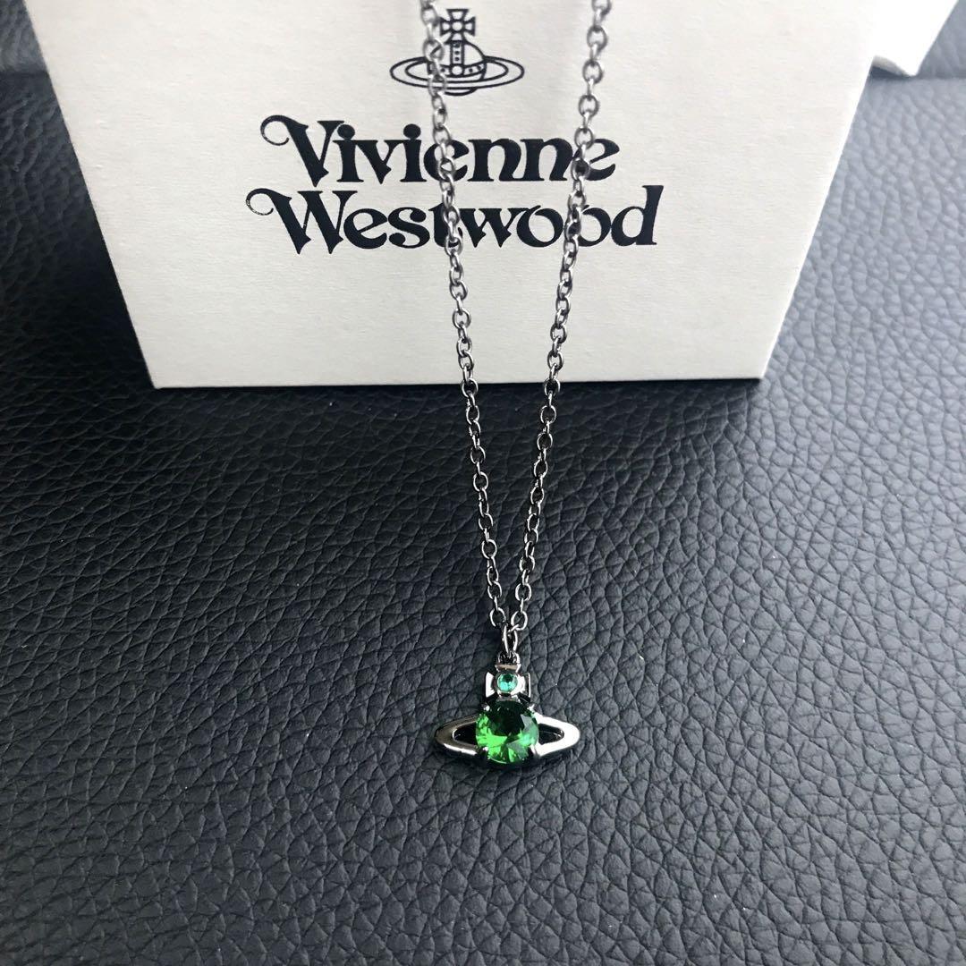 Vivienne Westwood Necklace REINA Orb Black Green NO BOX [E00230