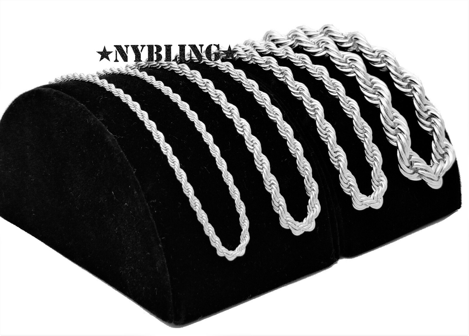 Rope Chain Necklace 3MM to 10MM, 16″ to 30″ Mens Hip Hop Gold Plated Jewelry