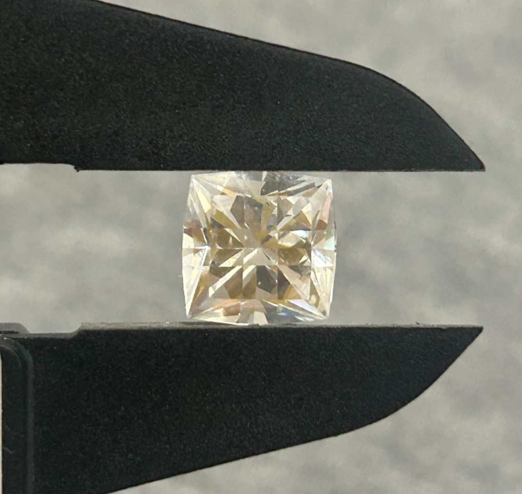 Vintage Fancy Checkerboard Square YAG 11.3mm 14.2ct Lab Gemstone