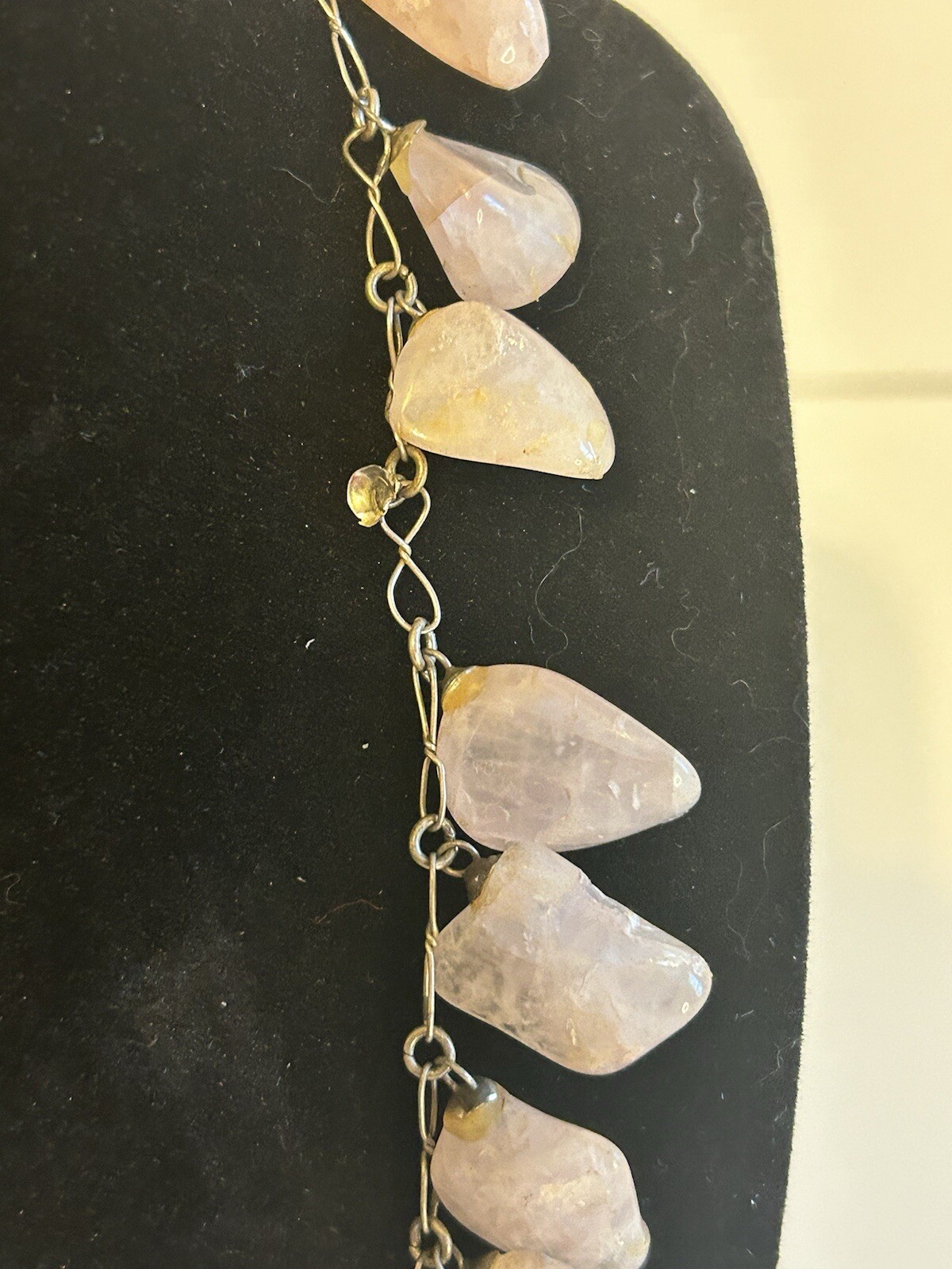RARE One Of A Kind ROSE QUARTZ Necklace 18in Varying Stone Size/Shape 114g *See