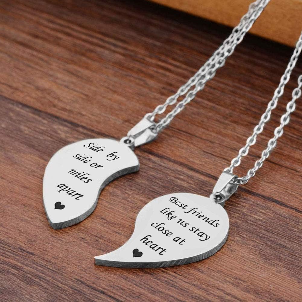 Matching Heart BFF Necklace Set – Friendship & Valentine’s Gift