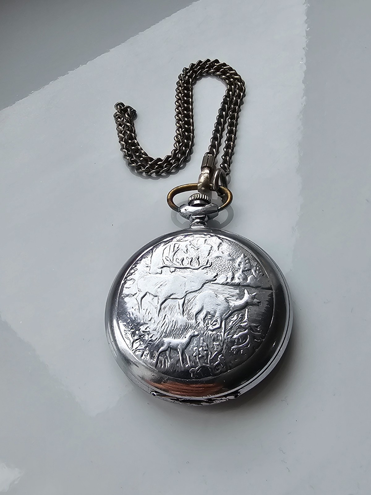 Vintage pocket watch Molnija USSR mechanical
