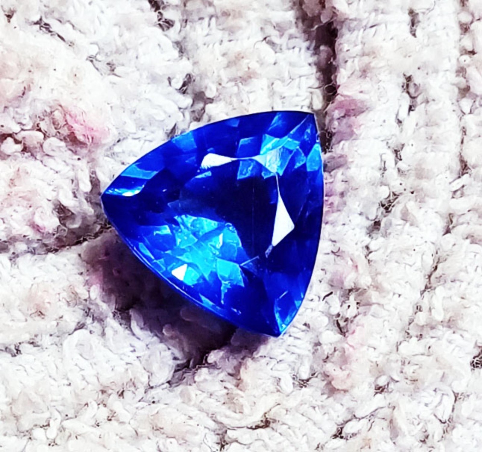 Natural Blue Sapphire Trillion Cut 9.45+ Ct Certified Loose Gemstone ~ Free Gift