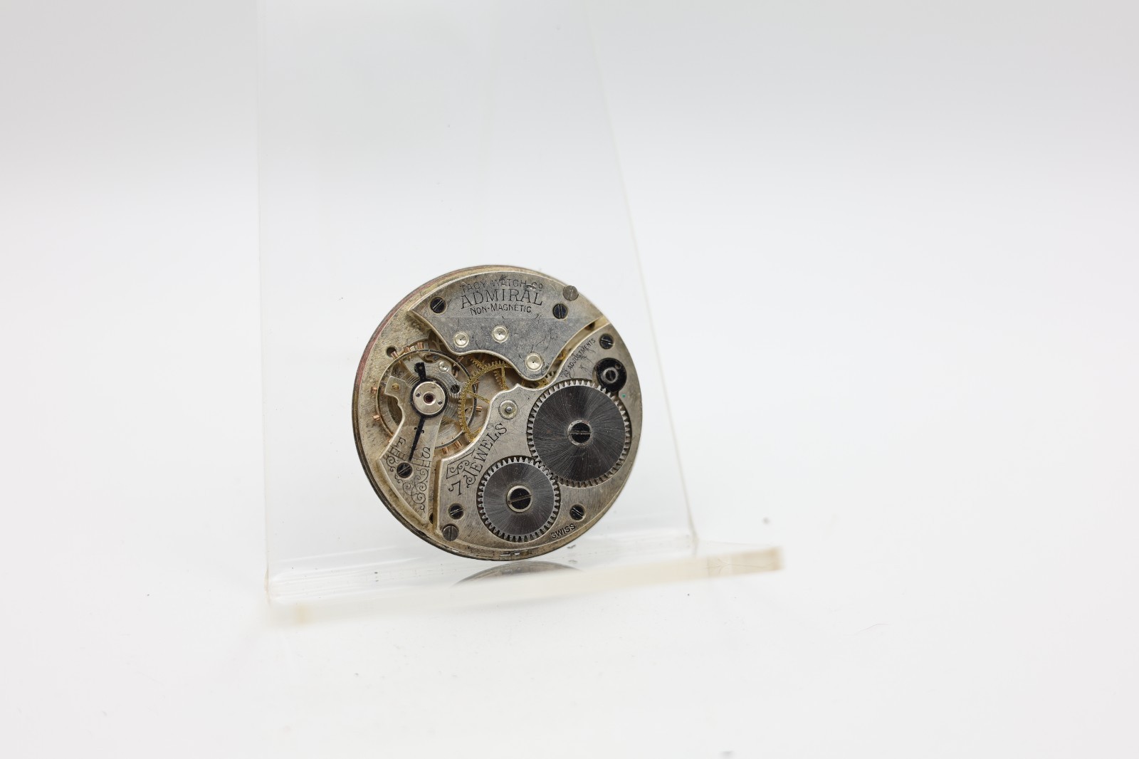 TACY ADMIRAL 7j POCKET WATCH MOVEMENT 39.7mm SWISS FOR REPAIR (HF)