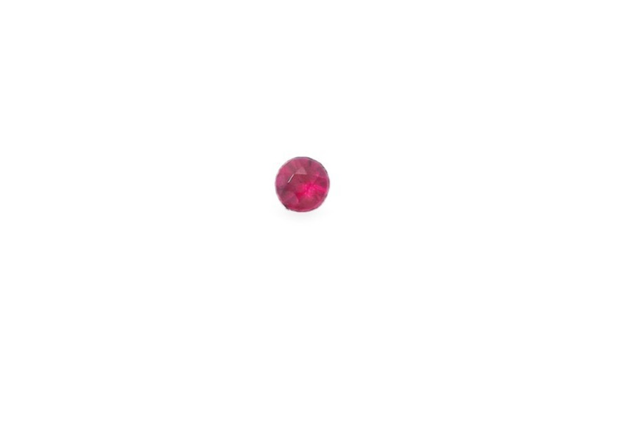 0.04ct Round Cut Lab Created Ruby Gemstone 2 x 2 mm