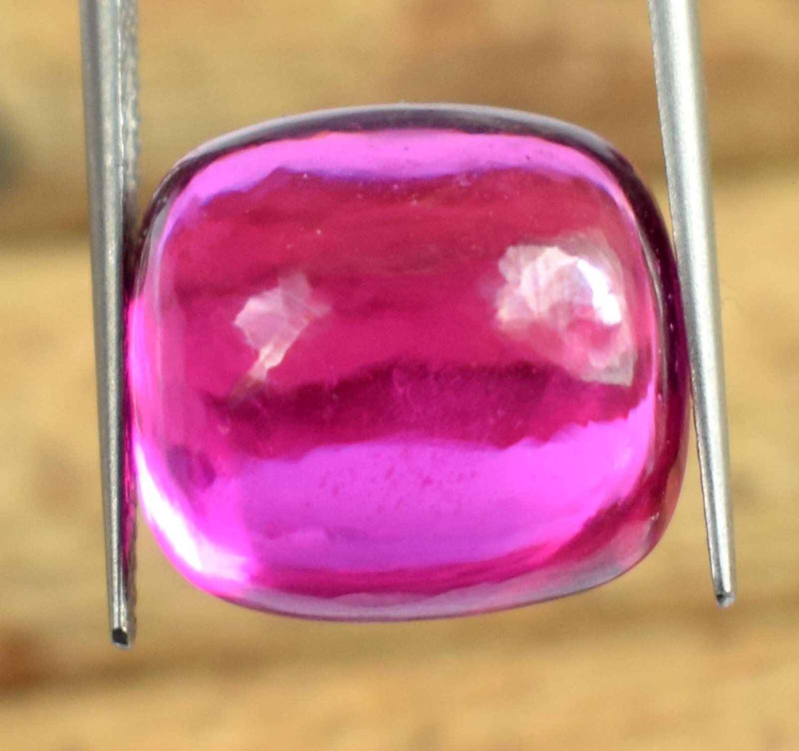 Natural Padparadscha Pink Sapphire 17.95 Carat Cushion Cabochon Gemstone E1763