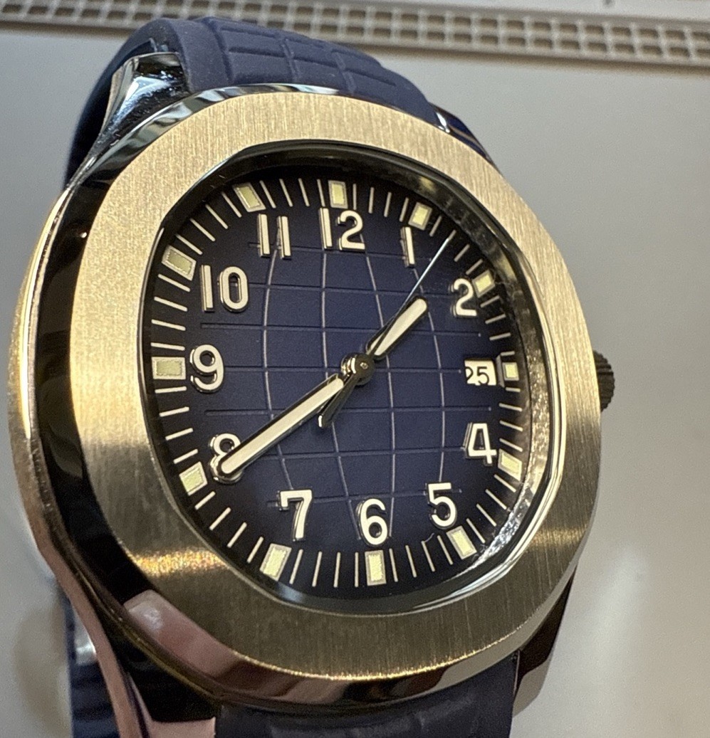 Custom 40mm “Aqua” Style Blue Dial Mod Watch w/ NH35 Automatic