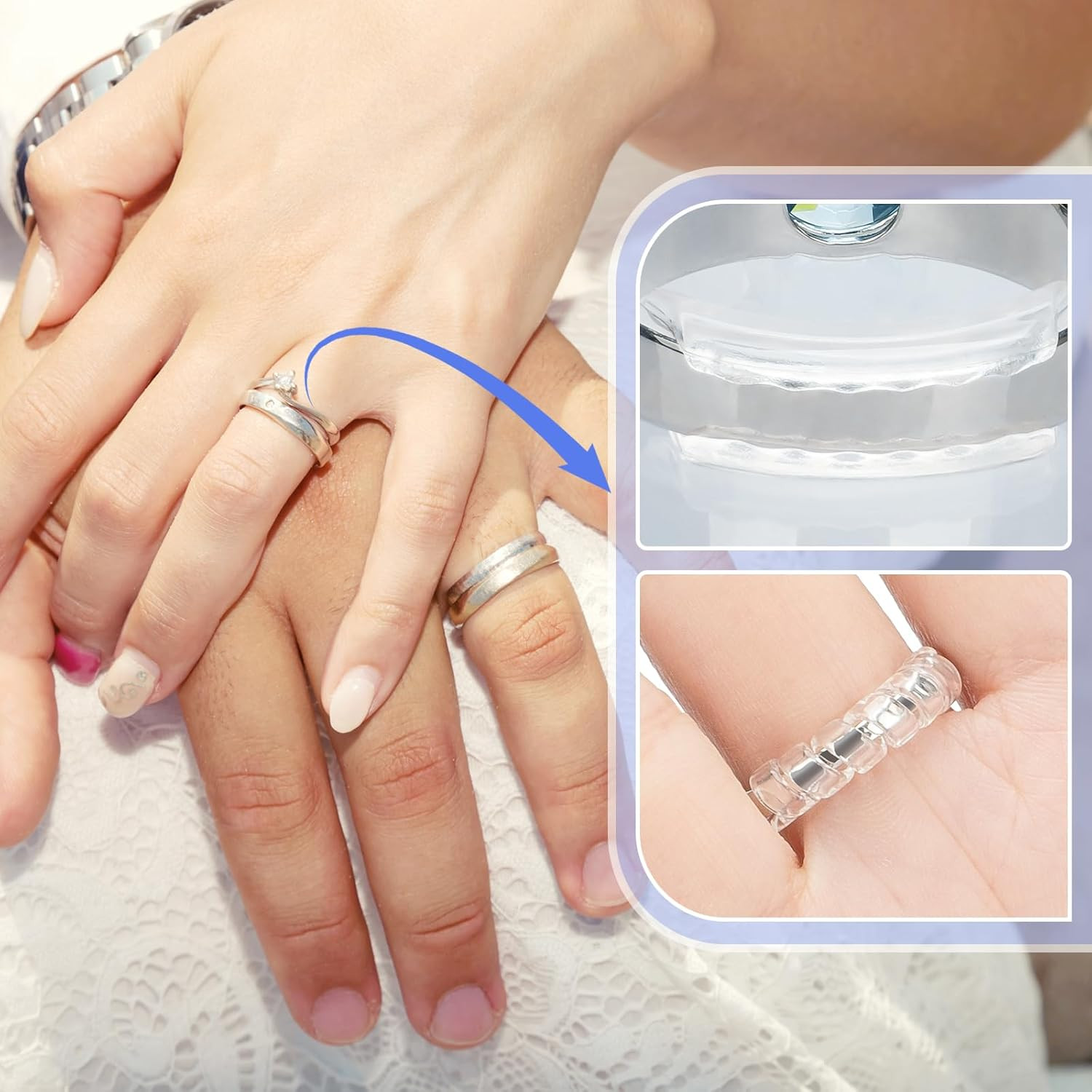 Ring Sizers for Loose Rings – 12 Pack Invisible Guards Adjuster for Men