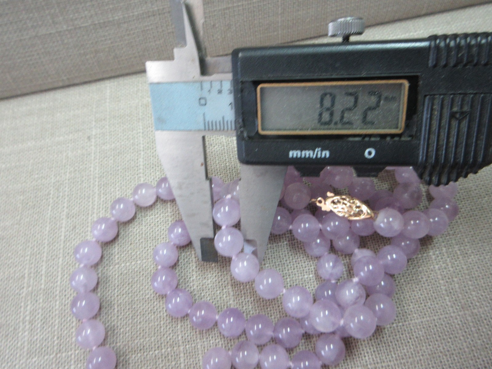 34″ 14k Yellow Gold Fishhook Clasp 8mm+ Amethyst Beads Necklace 72 Grams