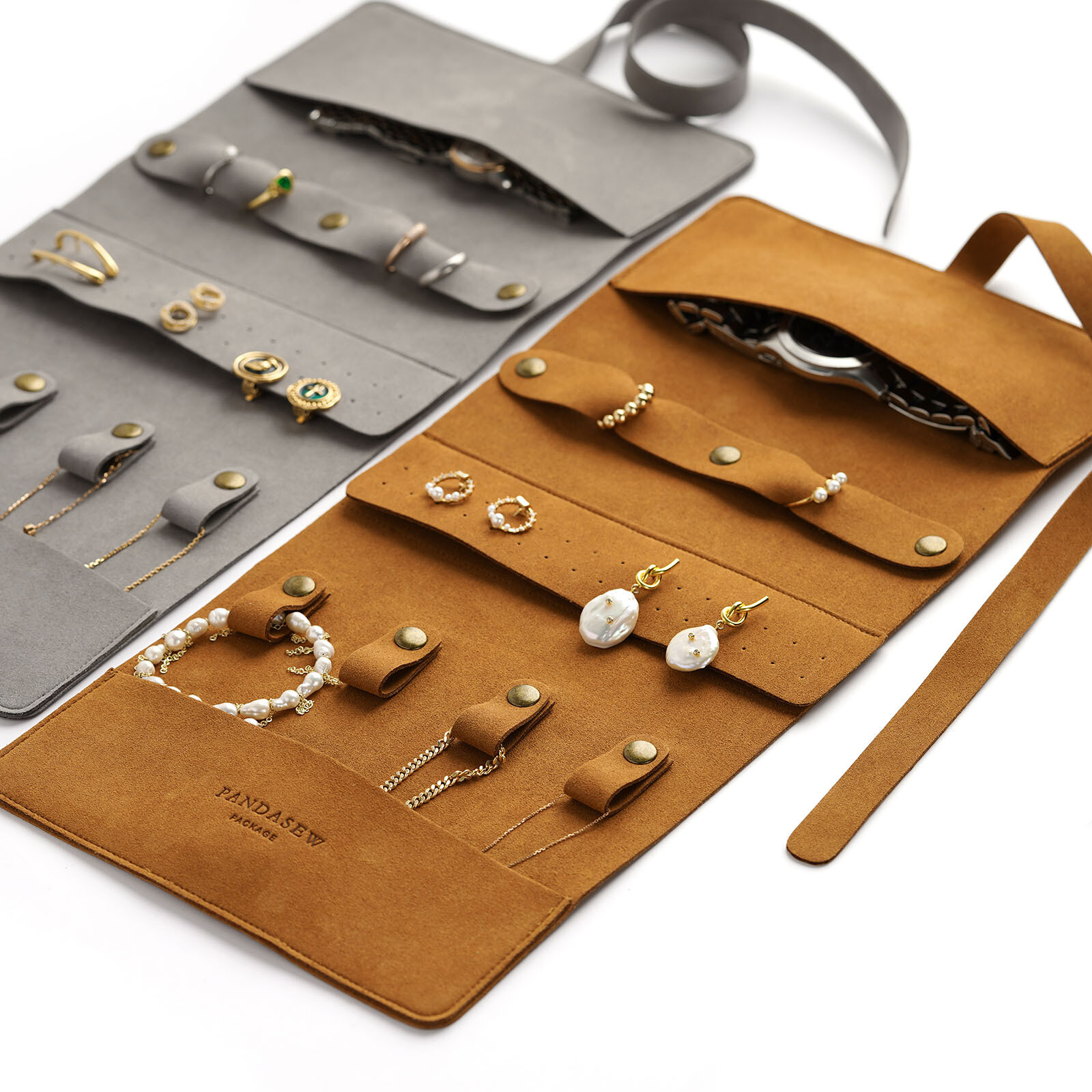 Multifunctional Jewelry Roll Organizer for Travel Earrings Necklaces Bag
