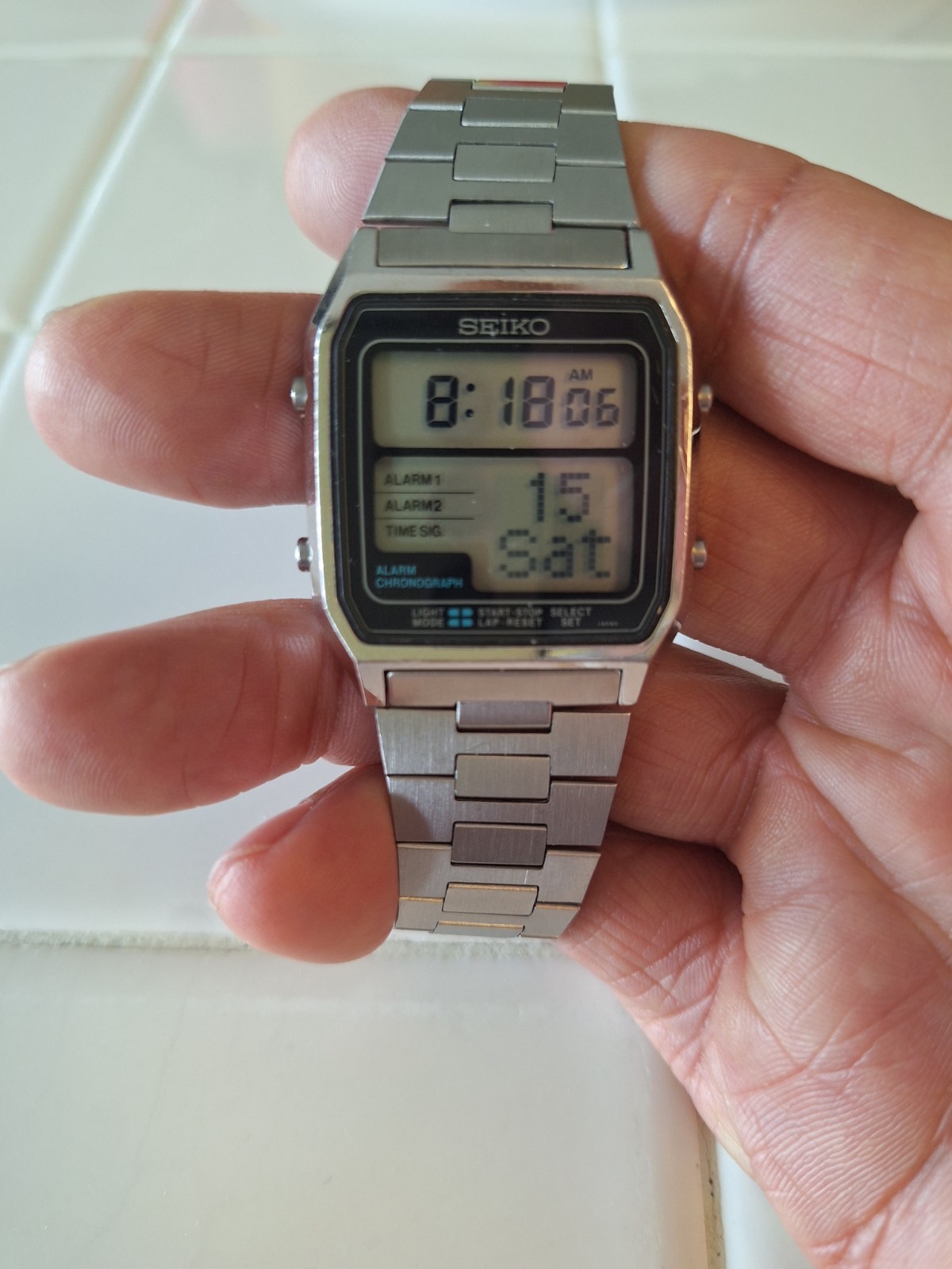 Vintage Rare 1981 Seiko D138-4010 Running Man Mens Watch Nice!!!