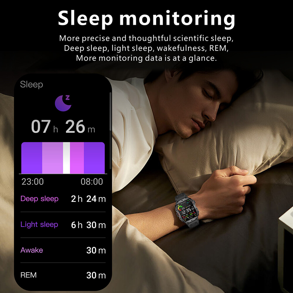 Military Smart Watch Rugged Tactical Fitness Tracker for Men Answer/Make Calls✅