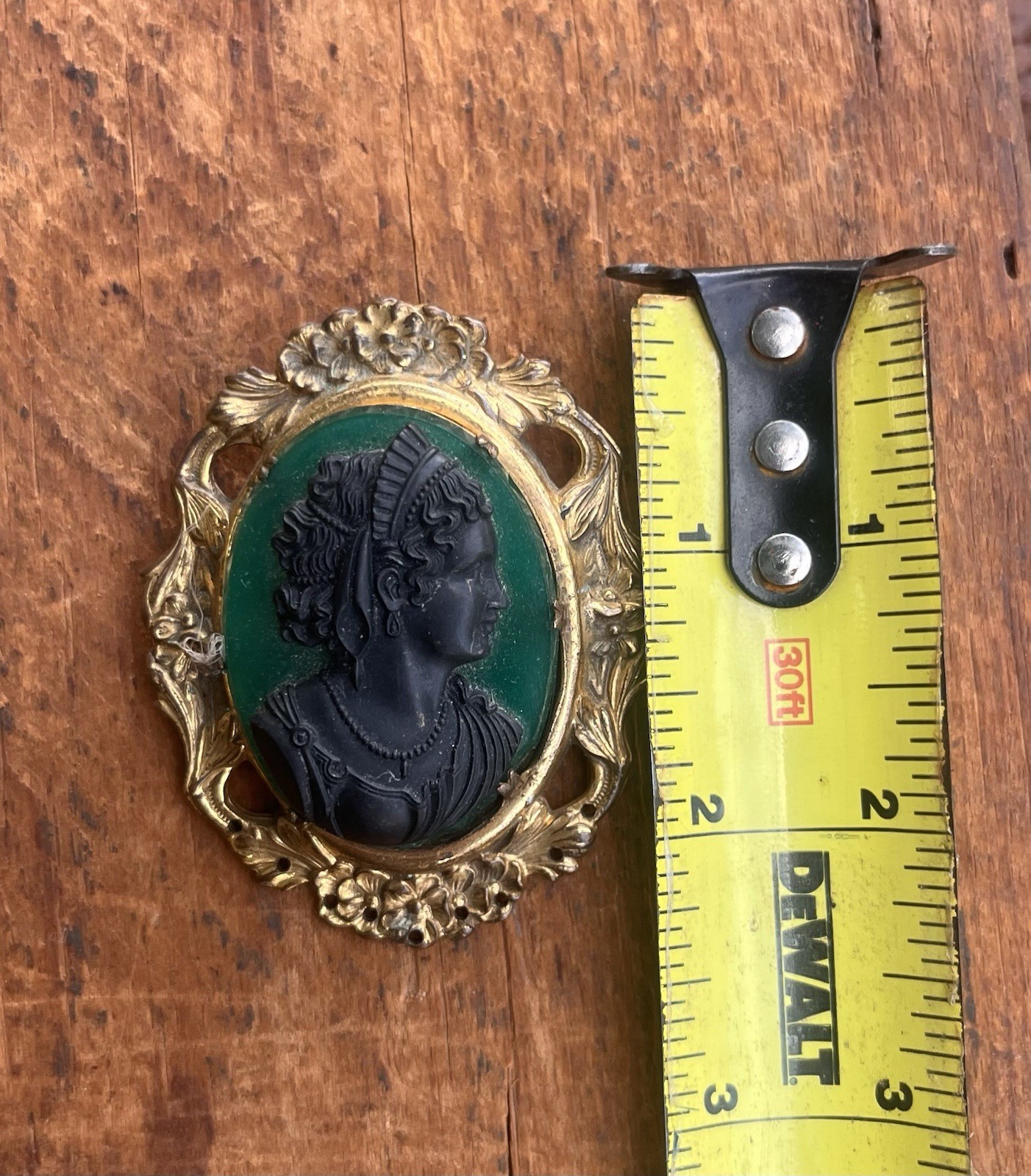 Antique Victorian Mourning Cameo Brooch Dress Pin