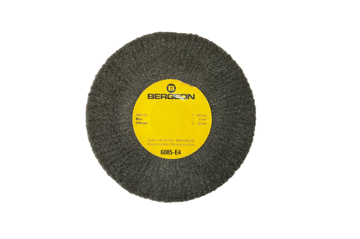 Bergeon 6085-E4 Ultra-Fine Satin Metal Finish Abrasive Wheel, Swiss Made