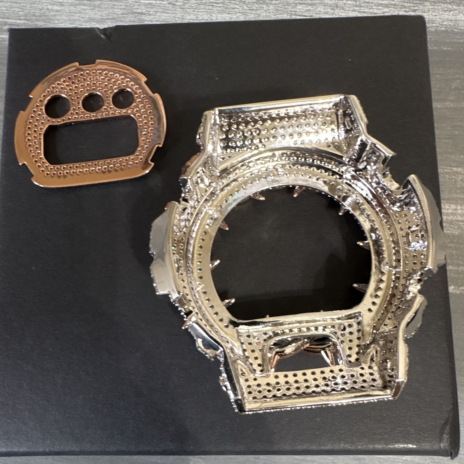 Rose Gold/Silver Iced Out Metal Bezel Set for Casio G-SHOCK DW-6900