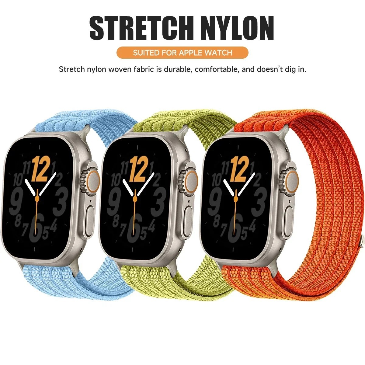 Nylon Sport Loop Band for Apple Watch Series 11, 10, 9, 8, 7, 5 6 – 1, SE, Ultra