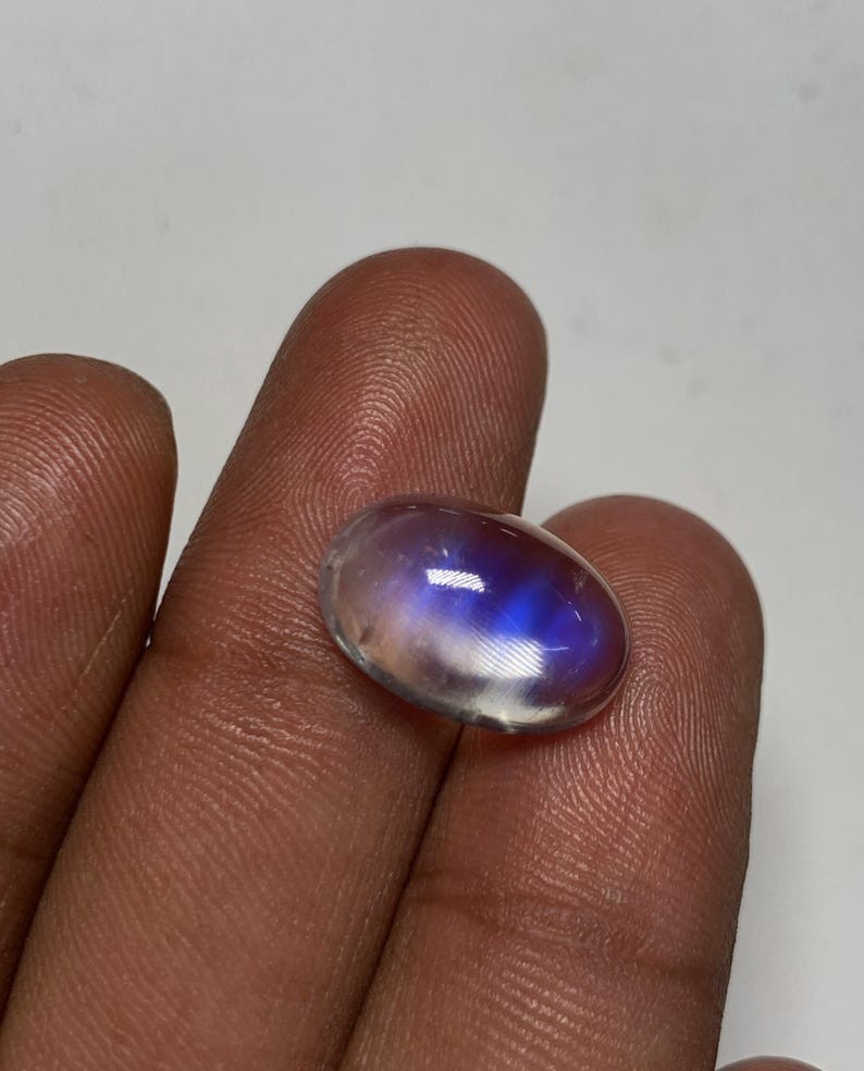 AAAAAAAA Quality Rainbow Moonstone Blue Fire 0val Shape Cabochon Size 10×15 MM