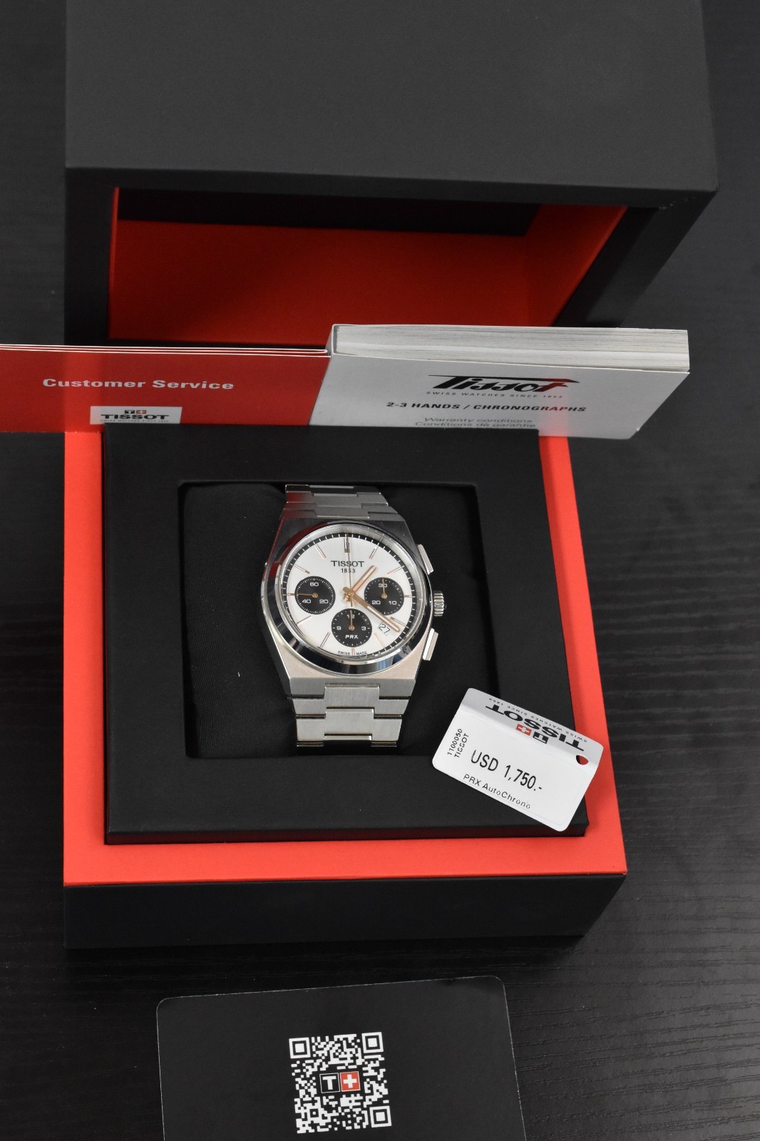 Tissot 1853 PRX Auto Chrono 42mm White Dial Watch w/Box T137.427.11.011.00