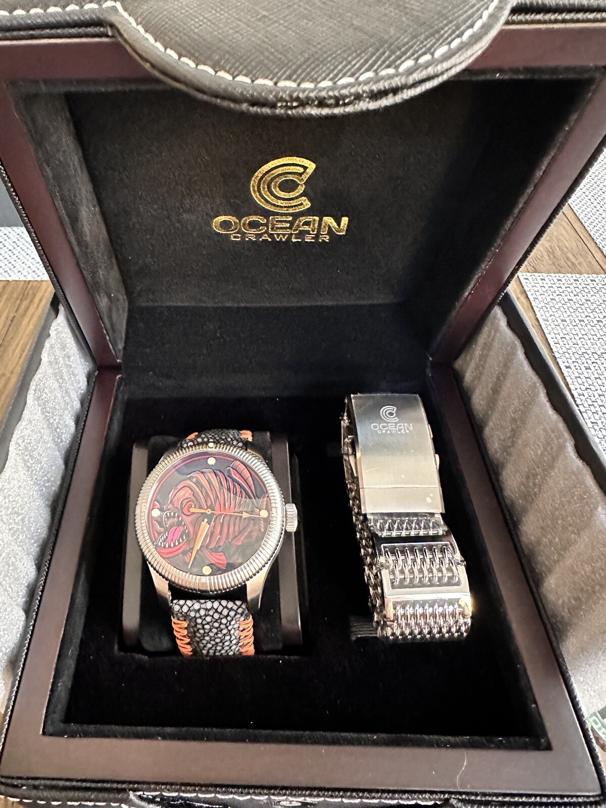Ocean Crawler Piranha Hand-crafted Ceramic-Enamel Dial Dive Watch