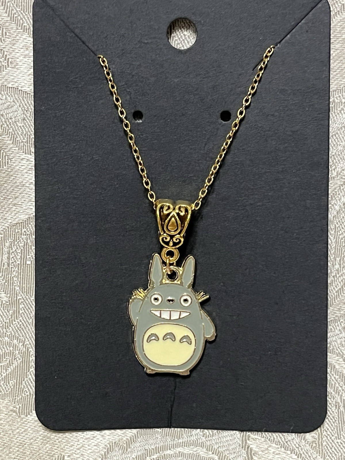Friendly Neighbor Troll Anime Cartoon Character Gold Pendant Boho Necklace 18”