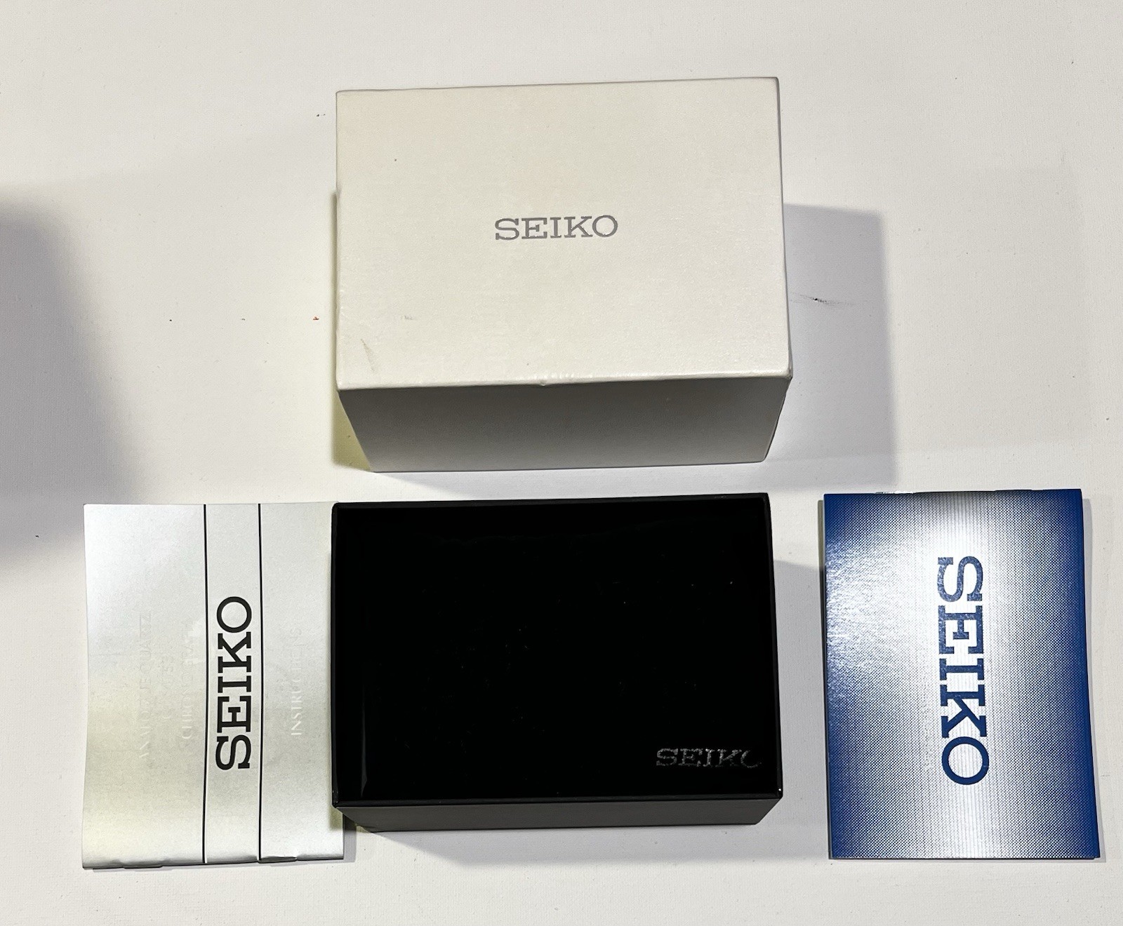 SEIKO Empty Presentation Watch Box With warranty card booklet & cal. 4T57 manual