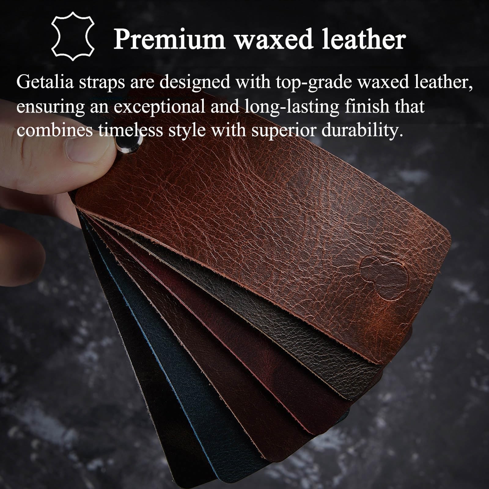 Retro Oil Wax Leather Watch Band 18 20 22mm Quick Release Foldover Clasp
