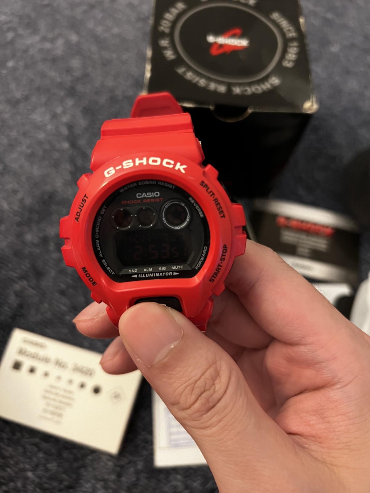casio gd-x6900rd-4dr red negative display