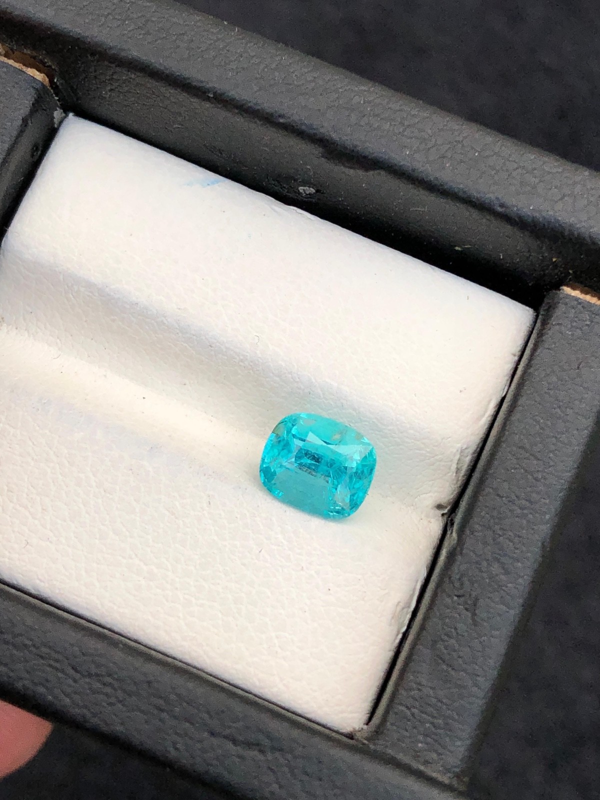 1.51 CT Natural Cut Apatite cushion shaped loose gemstone from Brazil.