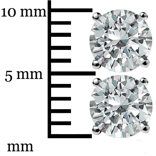 1.0 CT ROUND CUT GRA MOISSANITE STUDS EARRINGS SOLID 14K WHITE GOLD SCREWBK GIFT