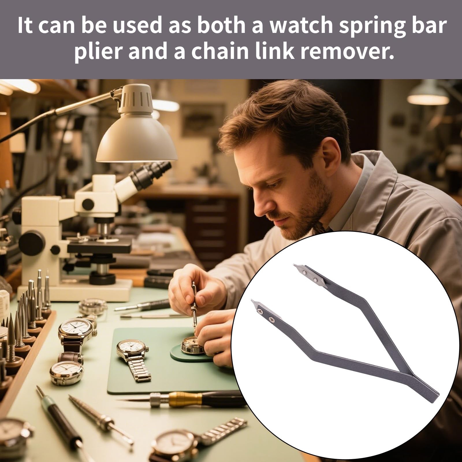 Spring Bar Tweezers, Aluminum Alloy Spring Bar Pliers Tool for Band Adjustmen…
