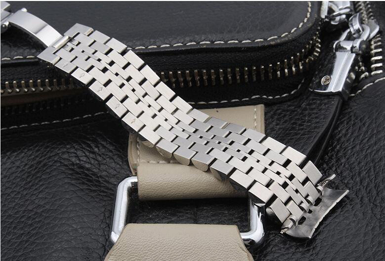 Curved Stainless Steel Bracelet Butterfly Clasp Replacement Watch Band Strap