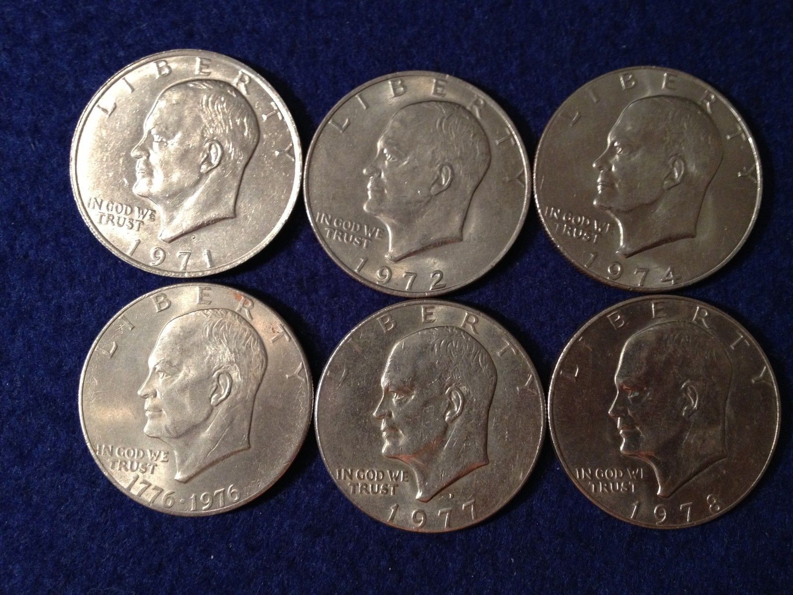 1971 1972 1974 1976 1977 1978 Eisenhower Known as the “IKE SILVER DOLLAR” Coins