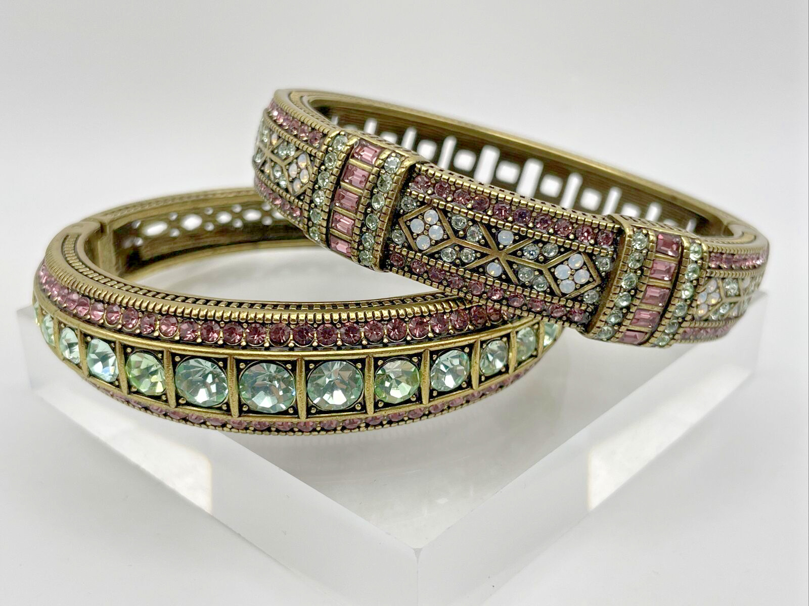 HEIDI DAUS “Everyday Elegance” Crystal Bracelet 2 Piece Set – Chrysolite – NIB