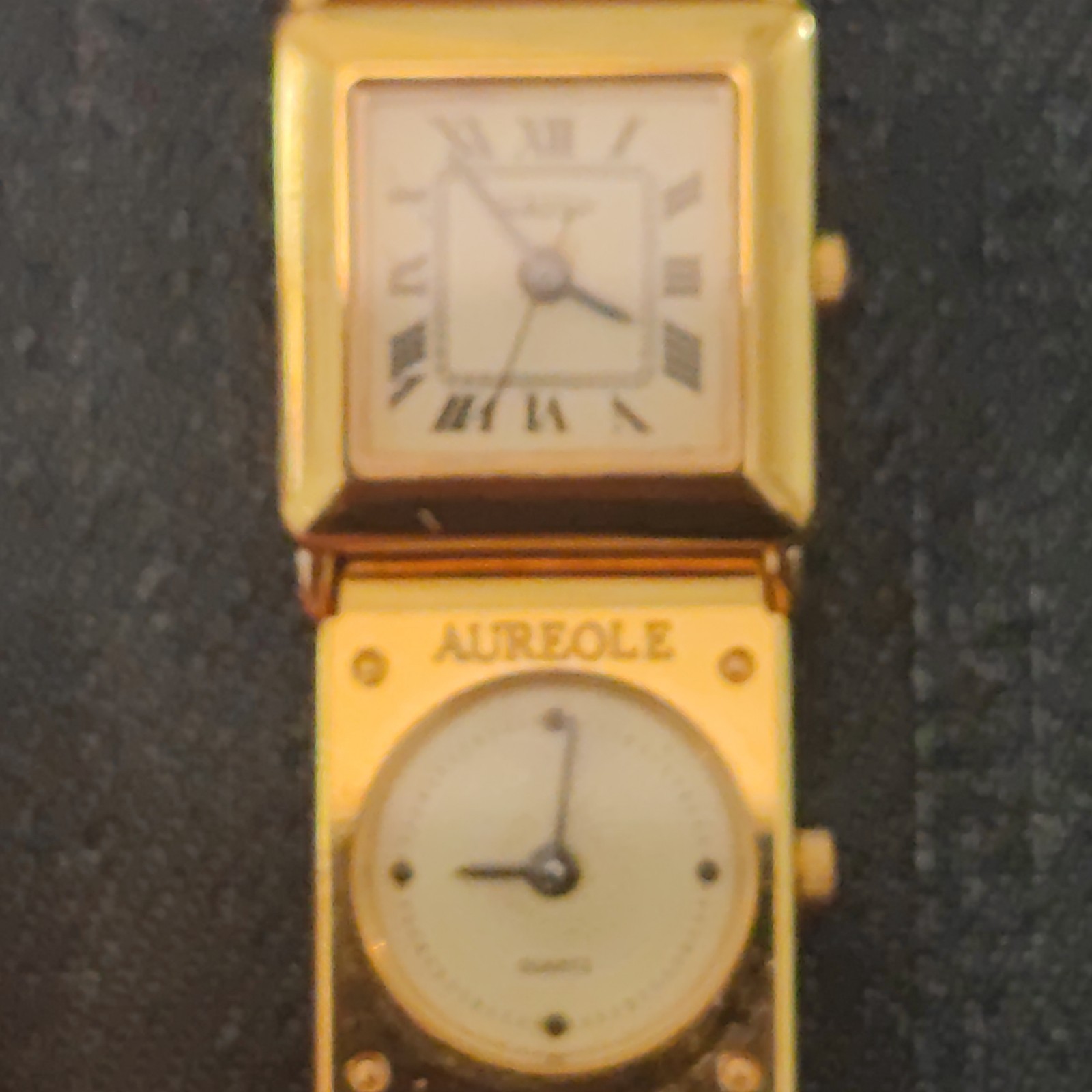 Rare AUREOLE DOUBLE TROUBLE VINTAGE QUARTZ WATCH