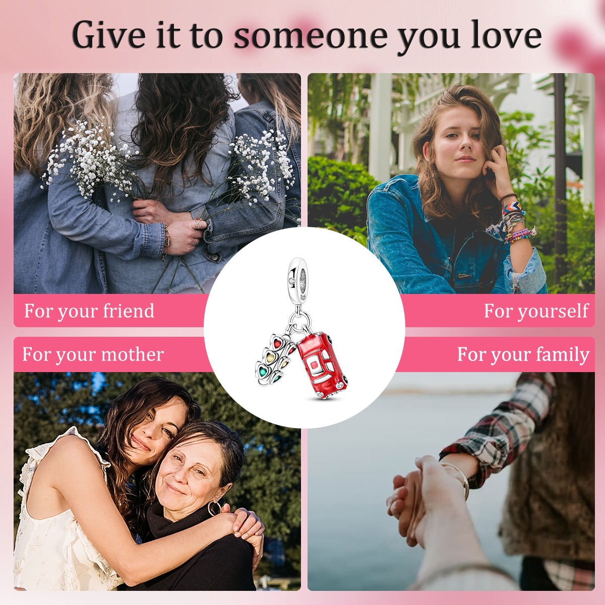 MULA 925 Sterling Silver DIY Charm Traffic Lights Car Pendant for Women Bracelet