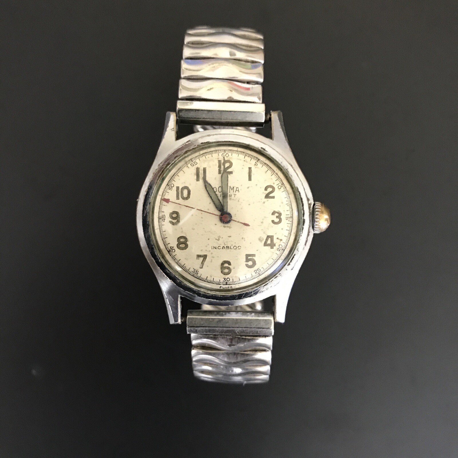 Dogma Sport Incabloc Vintage Swiss Military Working Mens Mechanical Watch