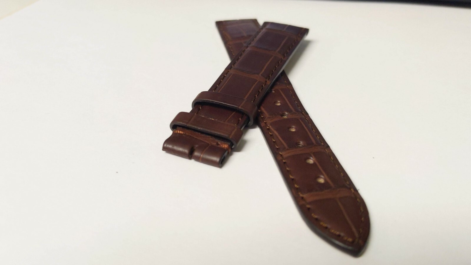Juvenia band crocodile original/authentic brown 18mm at the watch, 16mm at the c