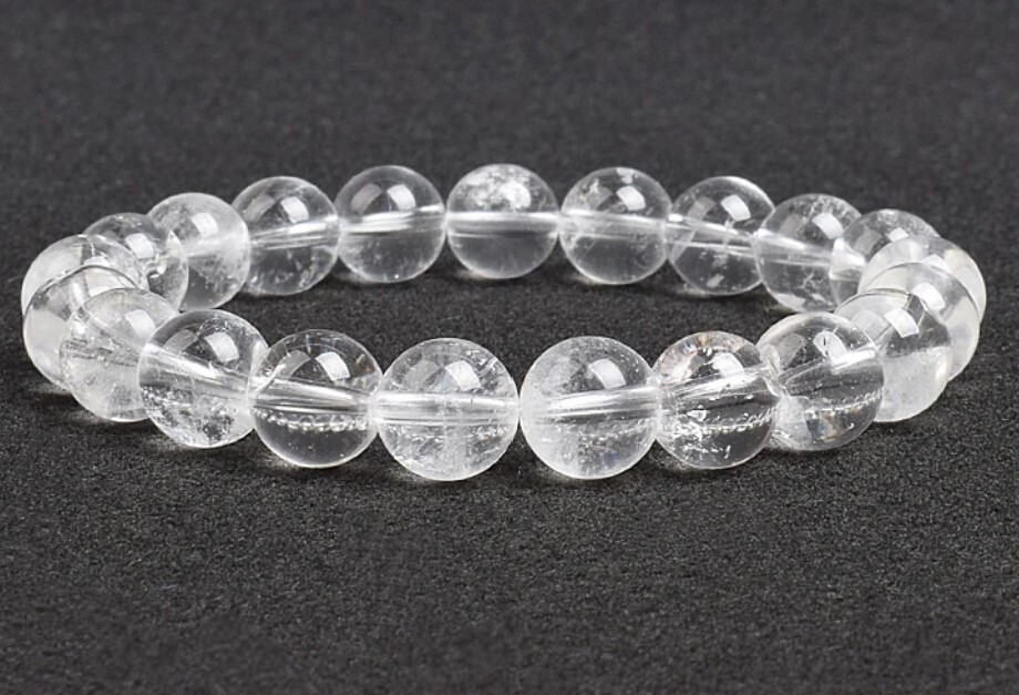 Stretchy 9.1 in 12 mm Crystal Quartz bracelet