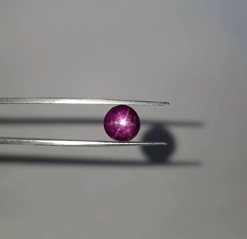 Natural Translucent 5.80 Ct Star Ruby Red Round Cabochon Loose Gemstone