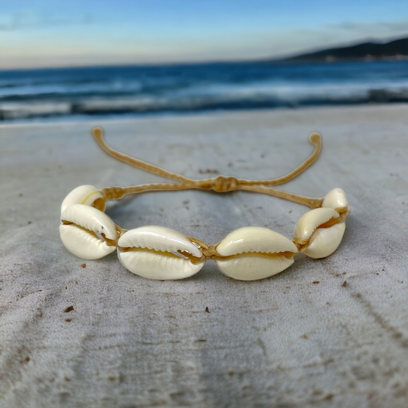 Adjustable Cowrie Shell Bracelet/Anklet – Versatile Handmade Seashell Jewelry
