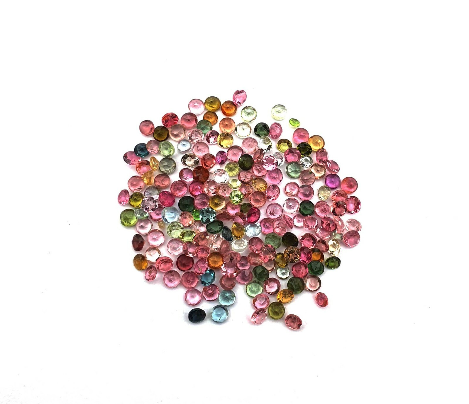 Natural Multi Tourmaline Round Cut Loose Gemstone Lot 100 Pcs 2.50 MM