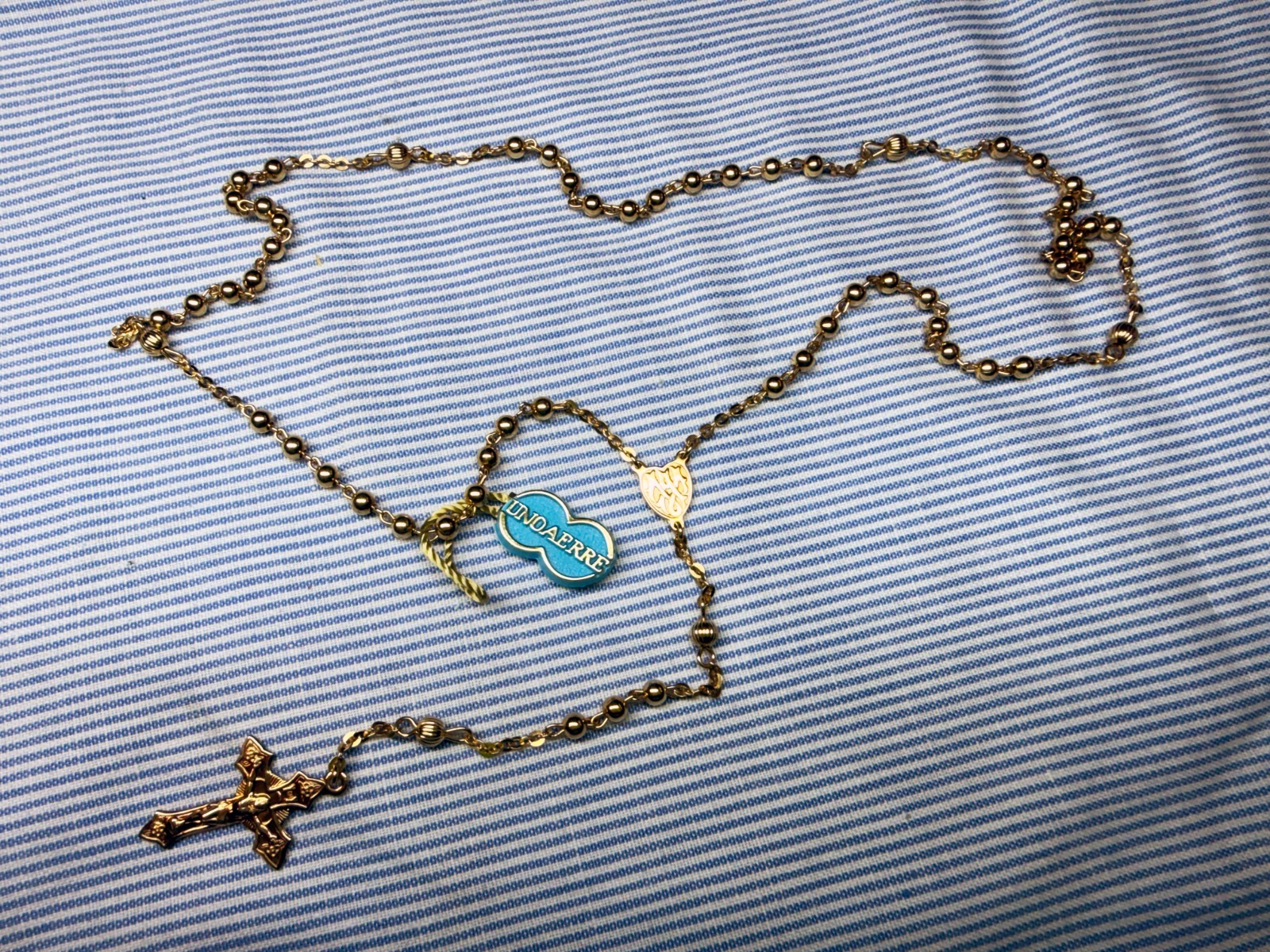 Vintage UNOAERRE Silver Rosary Chain