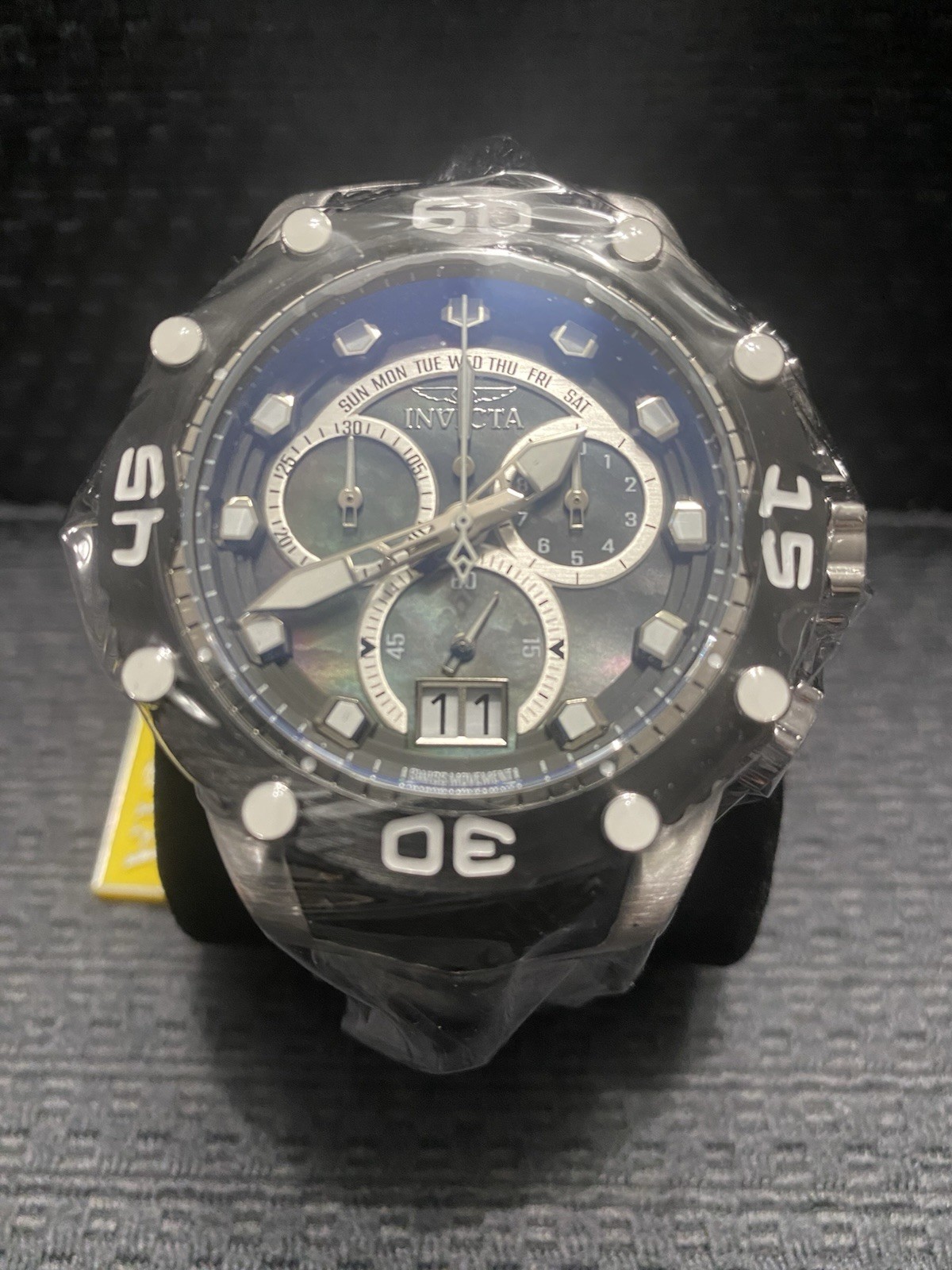 Invicta 48.5mm Subaqua Noma Vlll Swiss Quartz, Black Mop Dial Watch, Model#47291