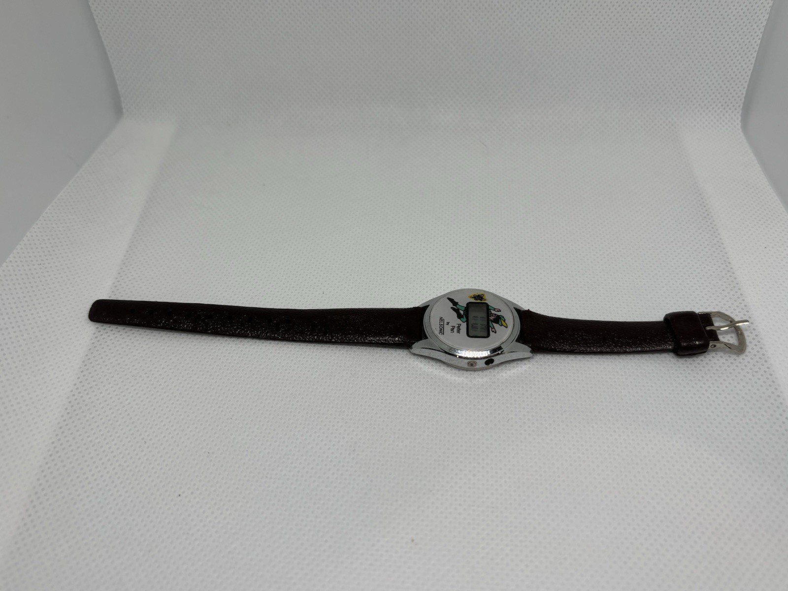 Vintage Nelsonic Peter Pan LCD Digital Watch Disney New Battery Runs Great