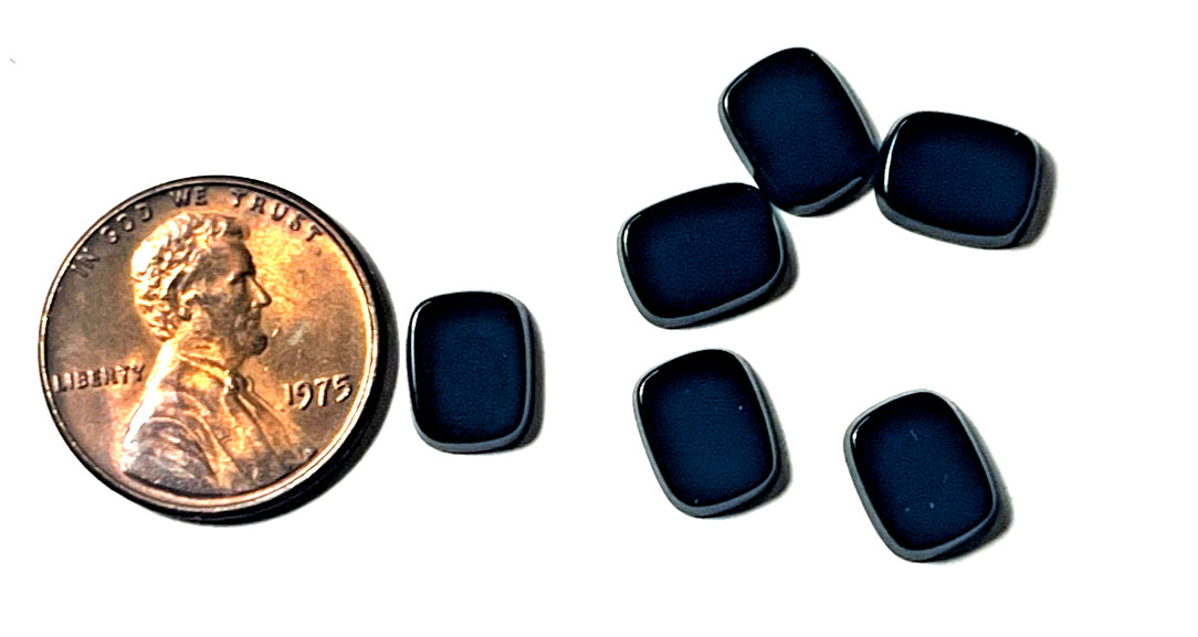 THREE (3) PCS BLACK ONYX 9X7 MM FLAT ANTIQUE SHAPE AS PICTURED BELOW WHOLESALE